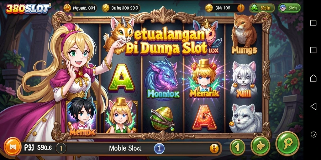 Screenshot gameplay 380SLOT dengan karakter anime yang menarik.