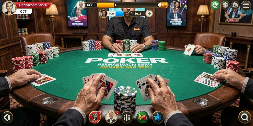 Tampilan gameplay Poker yang menarik di 6CF.