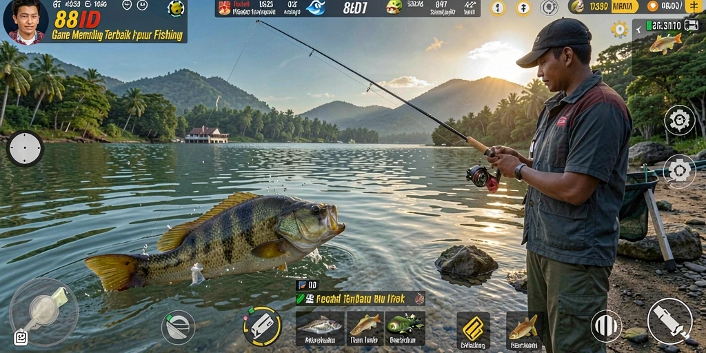Tampilan gameplay menarik dari 88ID dengan aksi memancing seru.