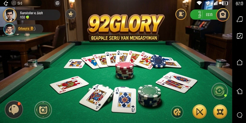Tampilan gameplay Gaple yang mengasyikkan di 92GLORY.