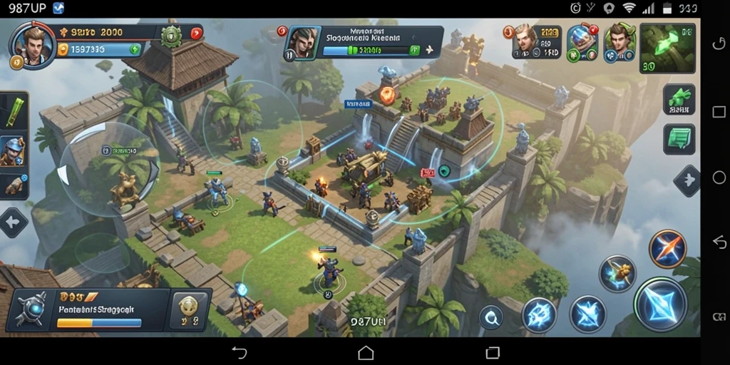 Tampilan gameplay yang strategis dan mendebarkan di 987UP.
