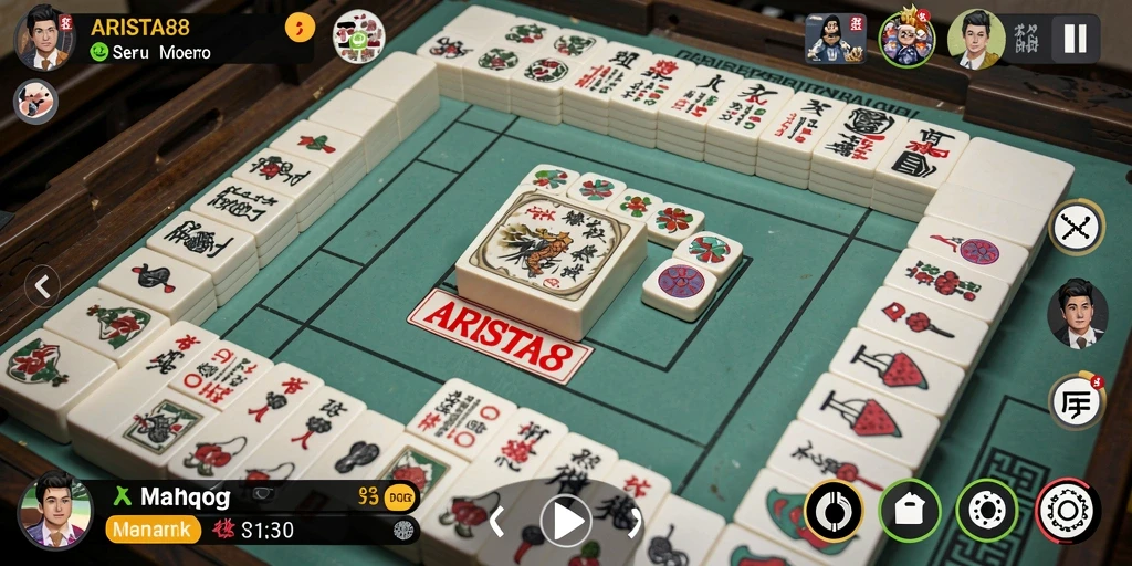 Tampilan grafis memukau dalam permainan Mahjong ARISTA88.