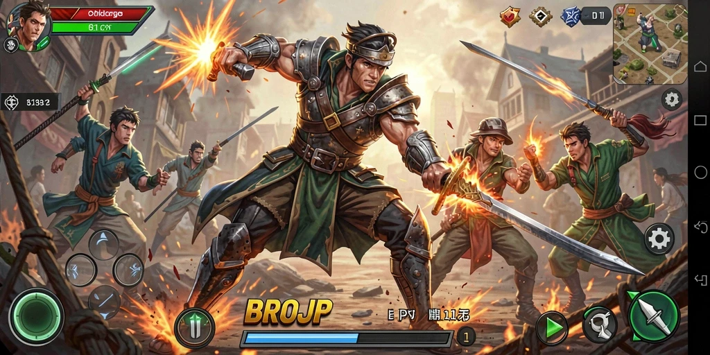 Tampilan aksi seru dalam gameplay BROJP yang menegangkan.