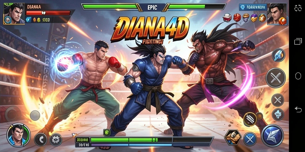Tangkapan layar aksi seru dari DIANA4D saat pertarungan.