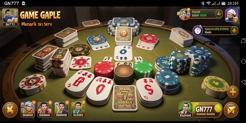 Tampilan gameplay Gaple yang seru dan interaktif di GN777.