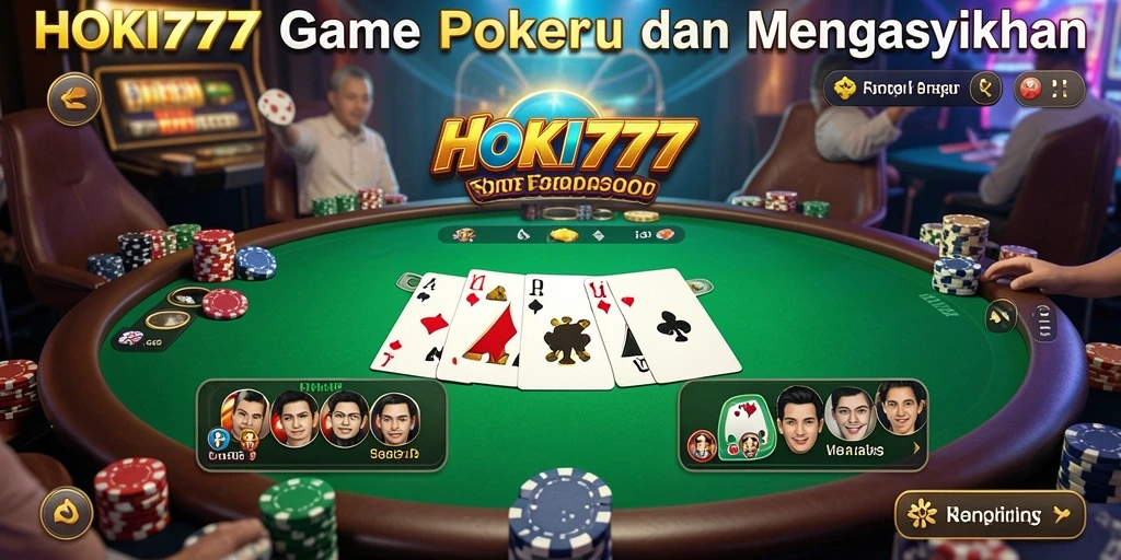 Tampilan gameplay Poker seru dan kompetitif di HOKI777.