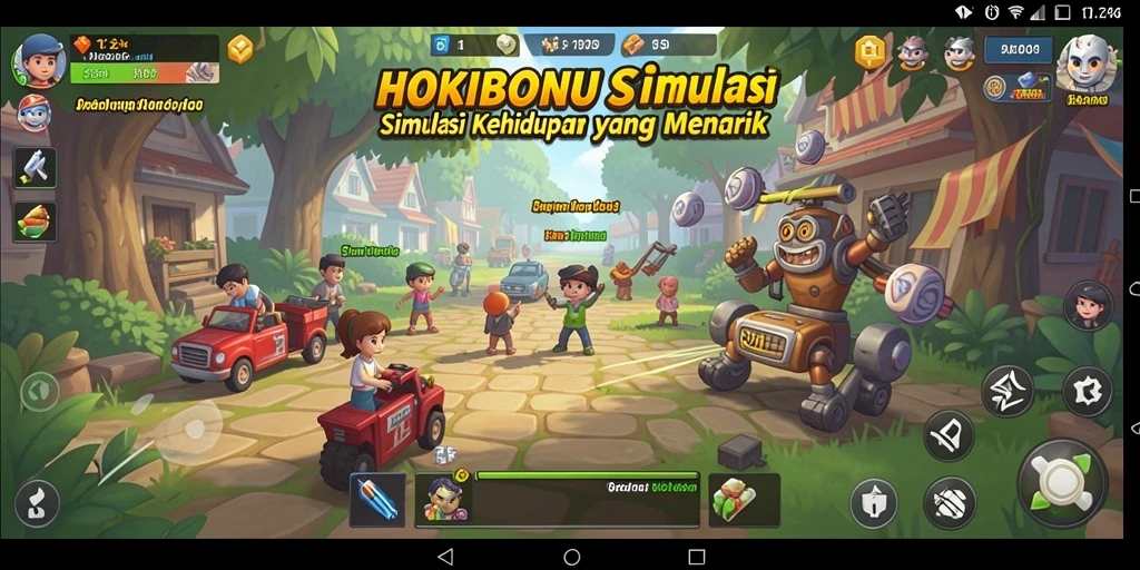 Tampilan gameplay menarik di HOKIBONUS dengan berbagai aktivitas simulator.