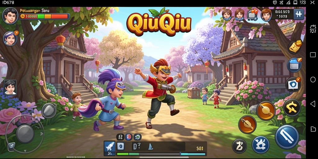Tampilan screenshot utama ID678 yang menunjukkan keseruan gameplay QiuQiu.