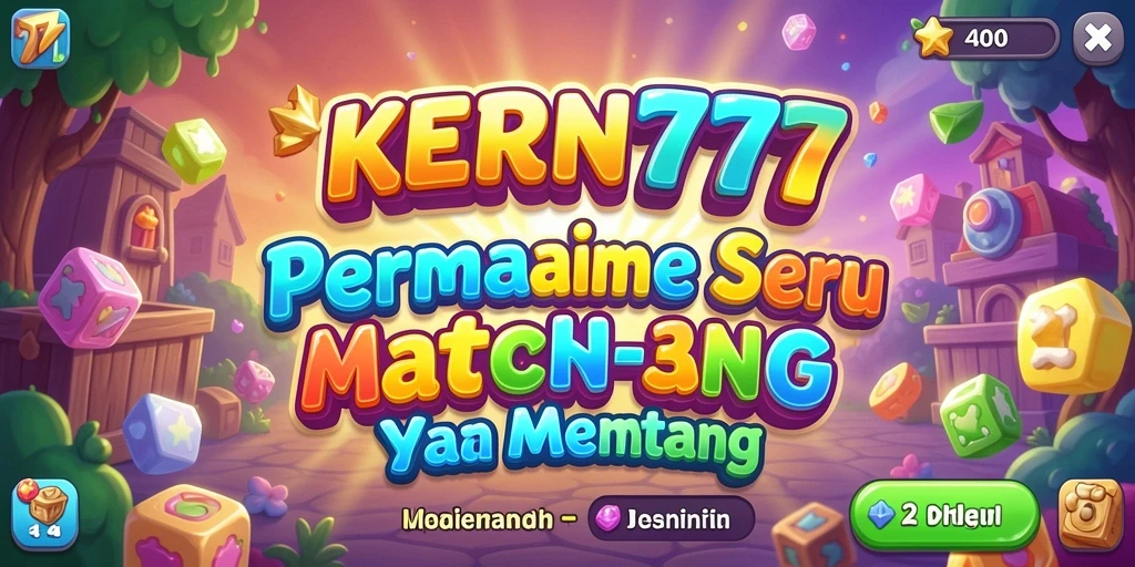 Screenshot gameplay KEREN777 menampilkan kombinasi warna cerah dalam permainan Match-3.