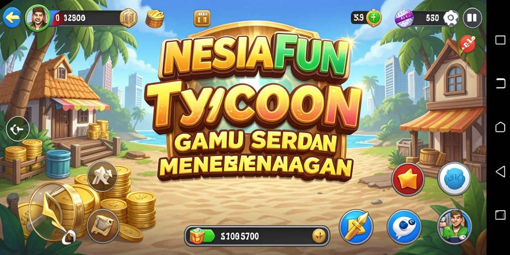 Screenshot gameplay Tycoon NESIAFUN yang penuh strategi.
