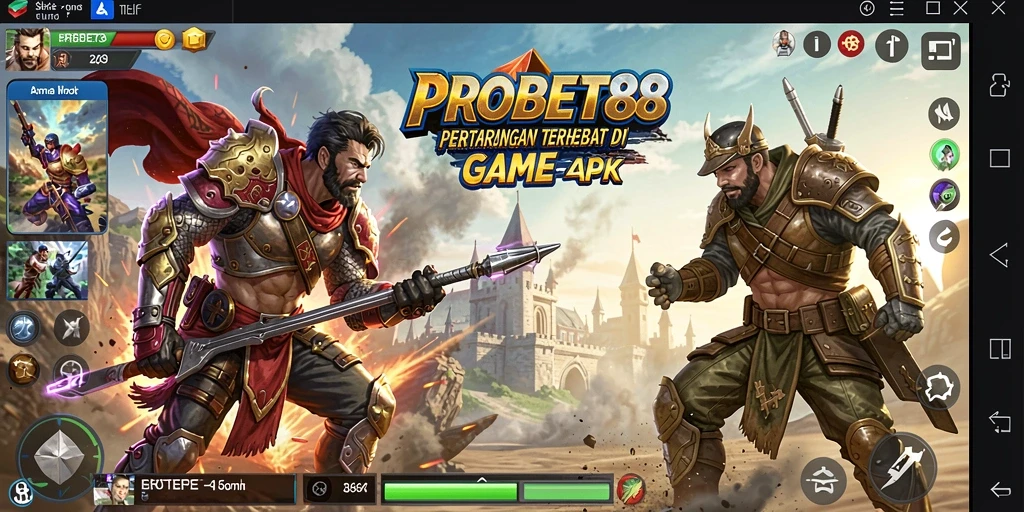 Screenshot gameplay PROBET88 dengan aksi pertarungan seru.