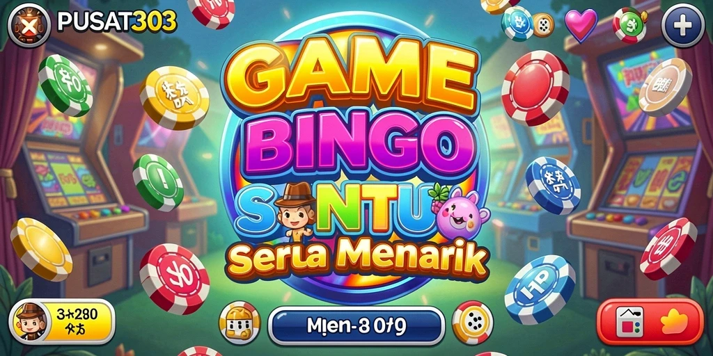 Screenshot gameplay PUSAT303 menunjukkan suasana permainan Bingo yang seru.