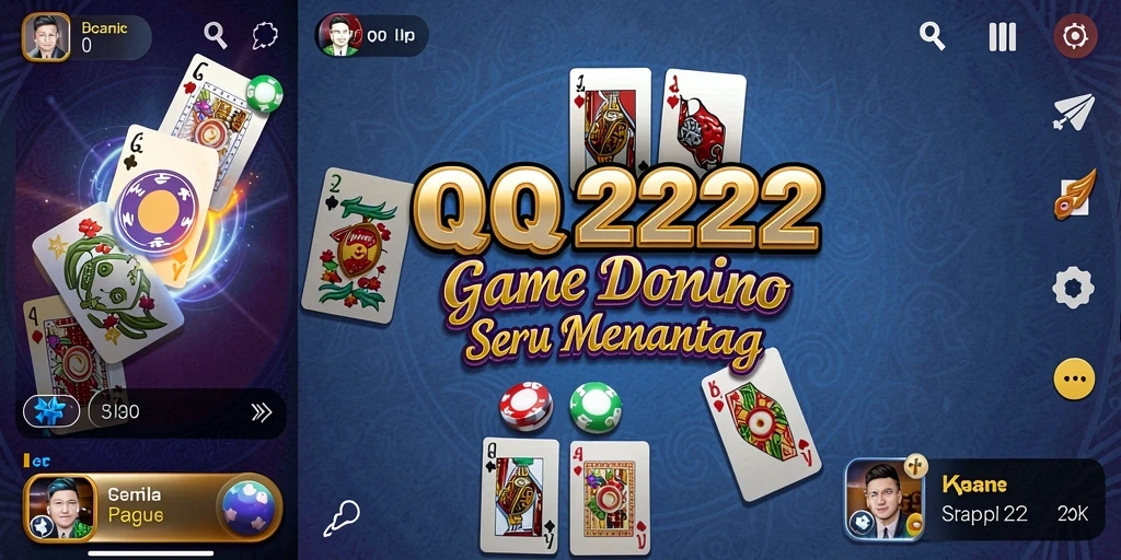 Tampilan gameplay seru dari QQ222 dalam permainan Domino.