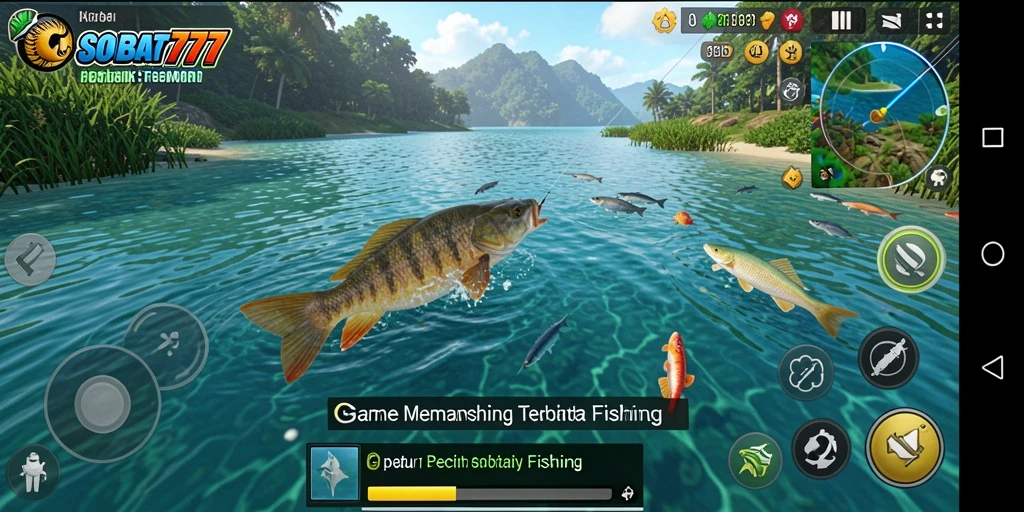 Screenshot gameplay SOBAT777 menampilkan serunya pengalaman memancing.